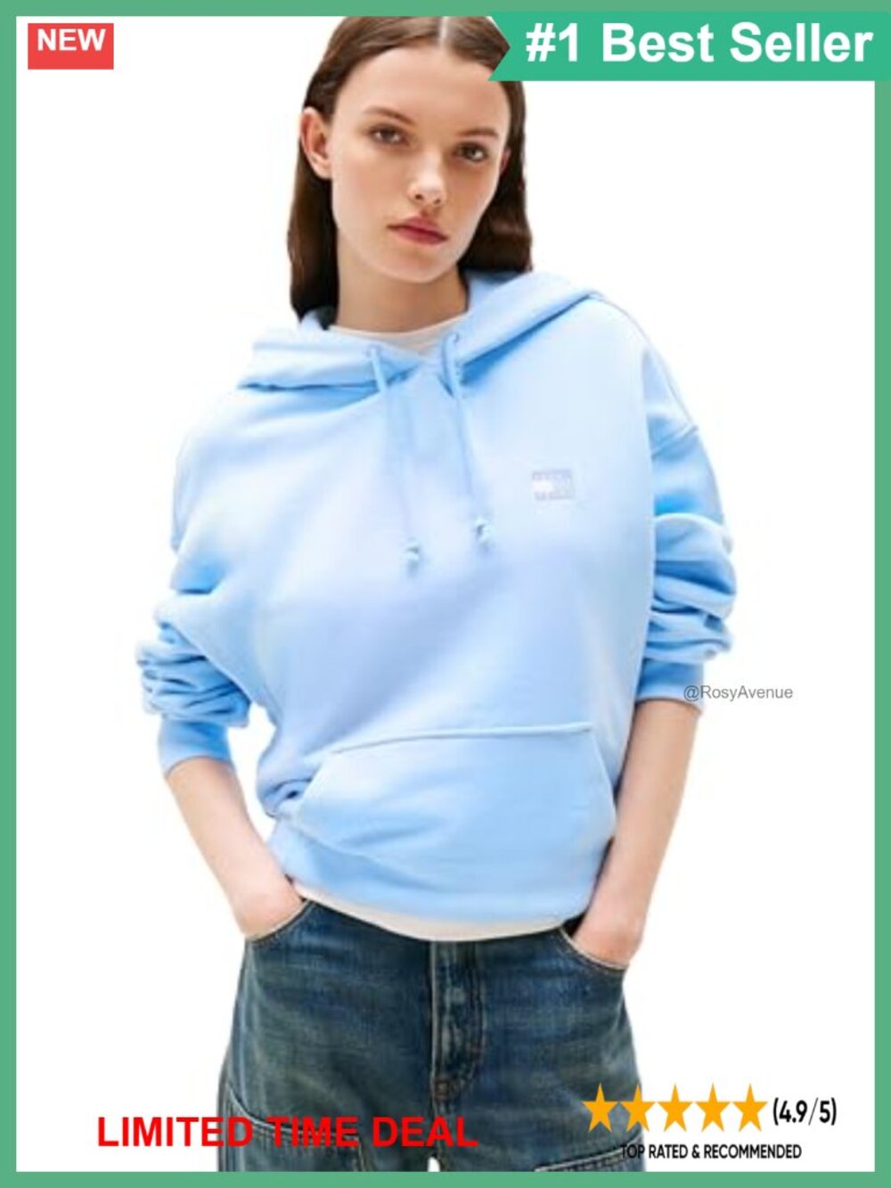 Medium Weight Pullover Hoodie Embroidered Flag Logo